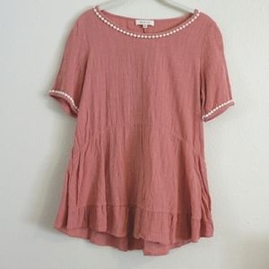 Hailey & CO. Pink Blouse Made in the USA